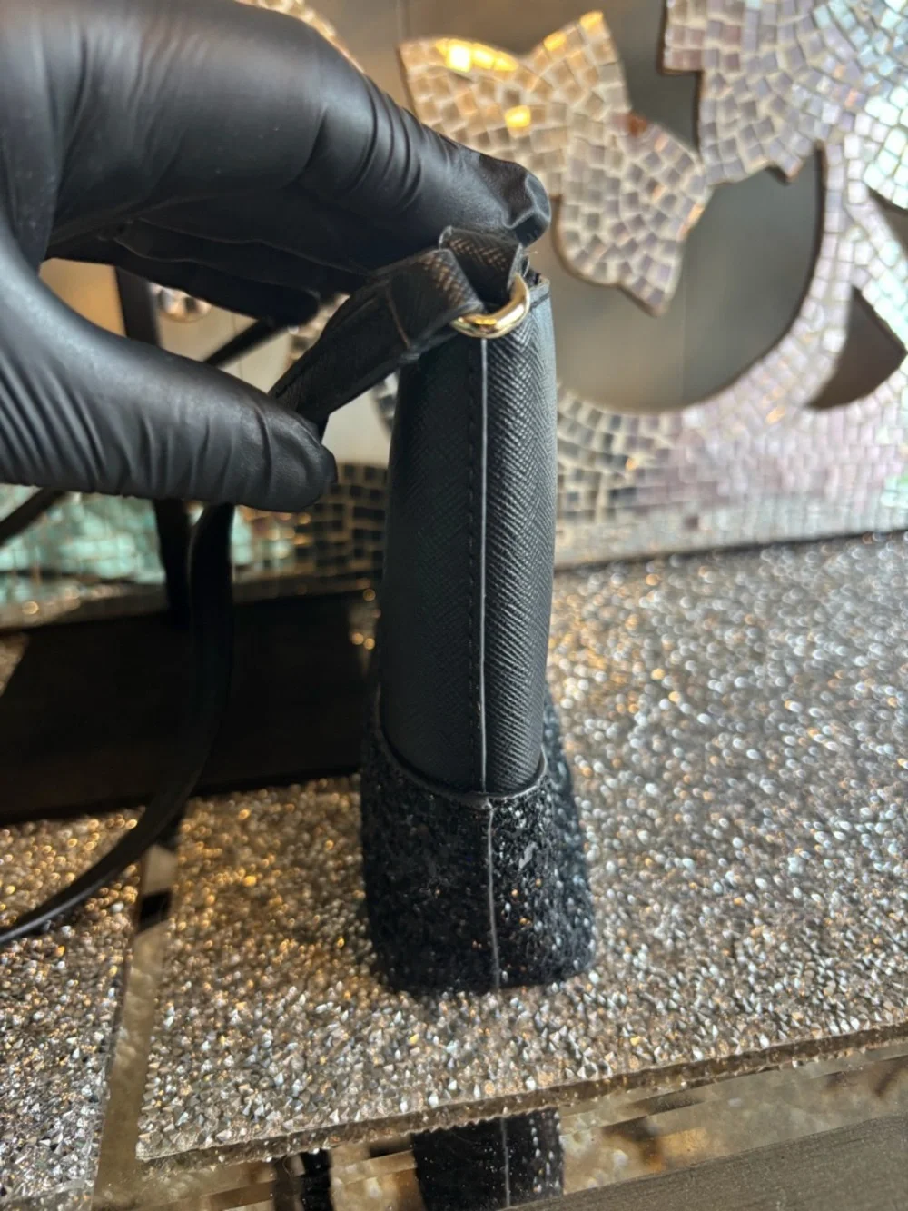 ⭐️Kate Spade Black Glitter‎ Crossbody Bag